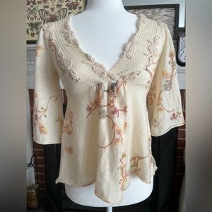 Anthropologie Knitted & Knotted Passerine Sweater Top Size Large (see details)